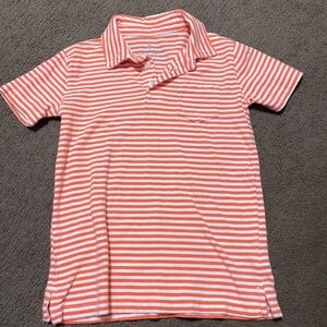 Orange Striped Kids Polo Shirt